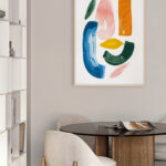 Pintura abstracta con formas orgánicas