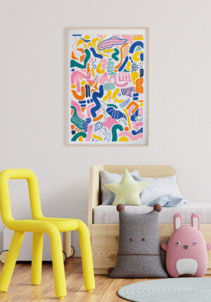 Patrón moderno en arte abstracto colorido