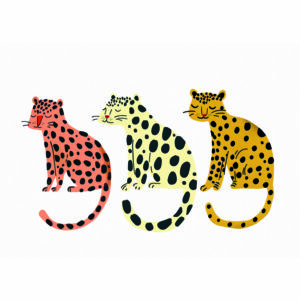 Leopardos ilustrados con patrón creativo