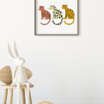 Leopardos ilustrados con patrón creativo