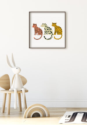 Leopardos ilustrados con patrón creativo