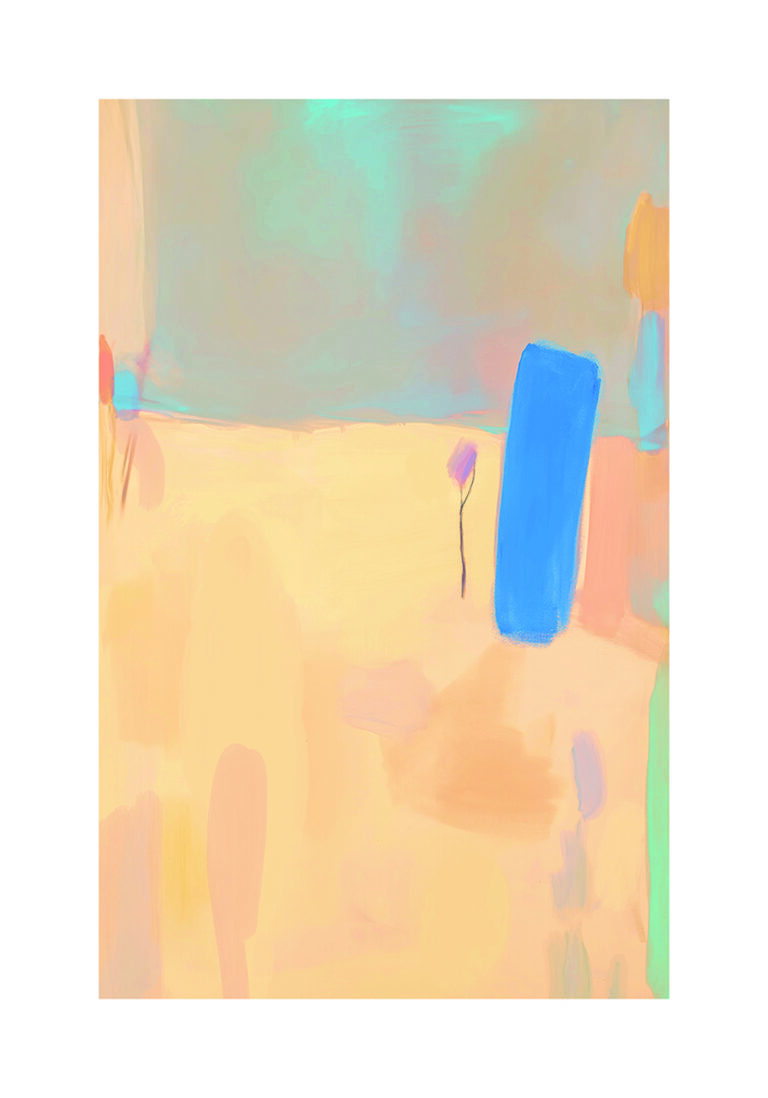 Paisaje abstracto con acento azul