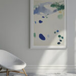 Pinceladas abstractas en azul y verde