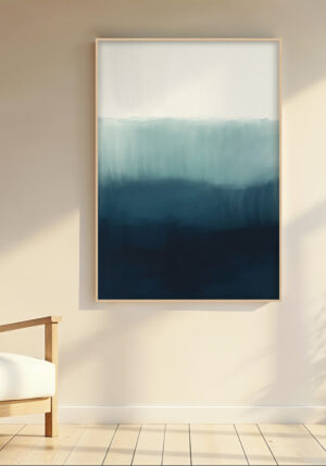 Arte abstracto moderno en azul y blanco