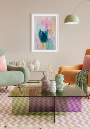 Pintura multicolor sobre lienzo