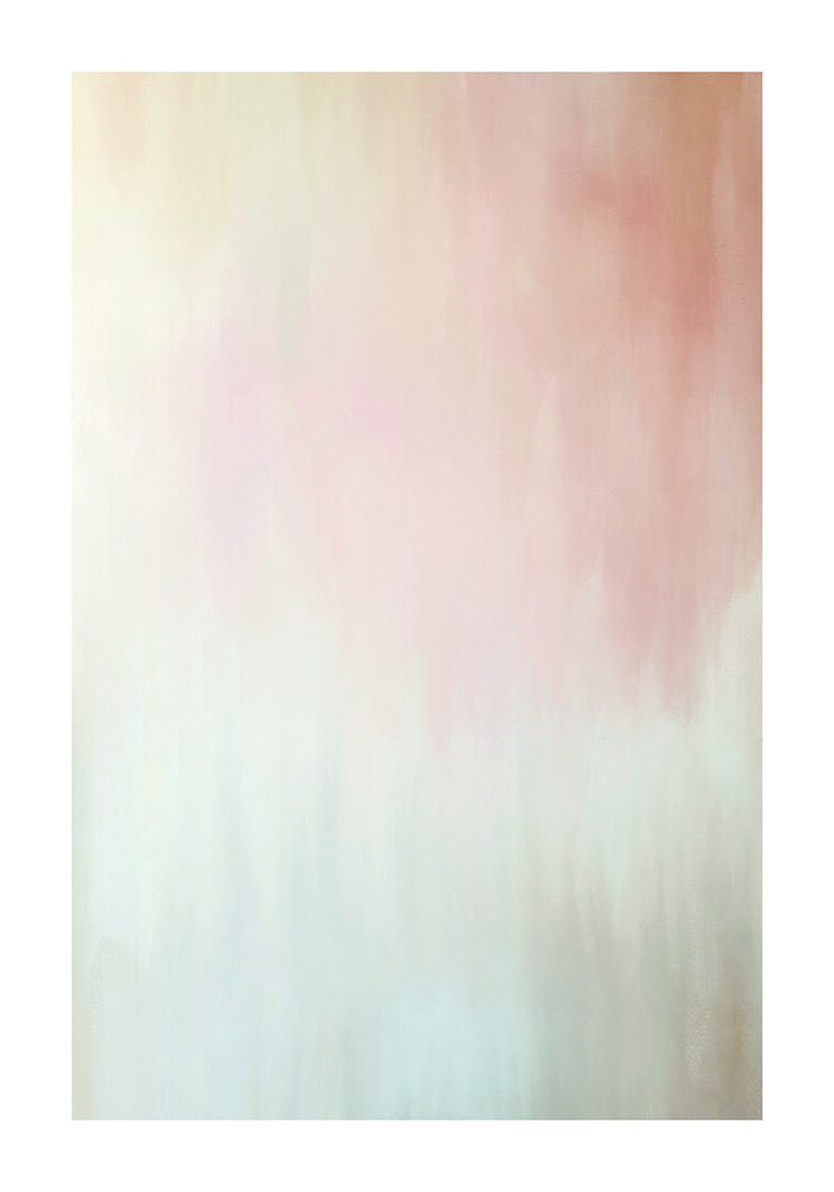 Obra abstracta en tonos beige y melocotón