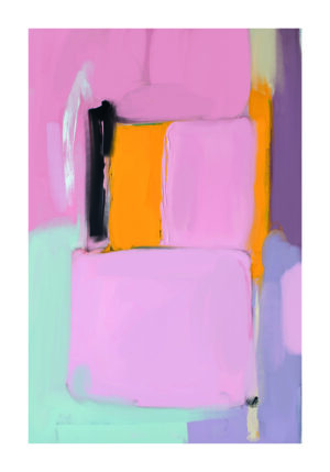 Lienzo abstracto en rosa y amarillo