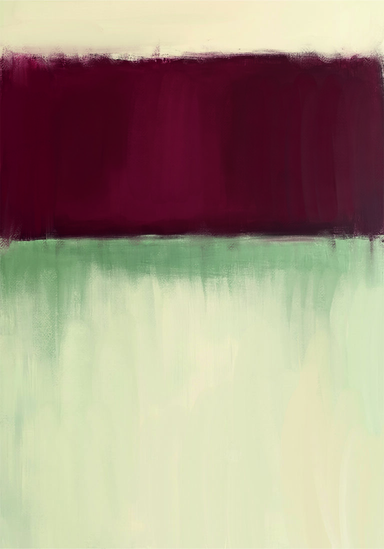 Pintura abstracta con banda roja