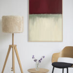 Pintura abstracta con banda roja