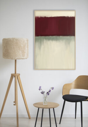 Pintura abstracta con banda roja