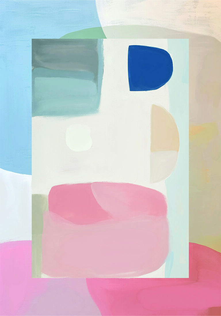 Composición abstracta en tonos pastel