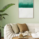 Gradiente abstracto en verde y blanco