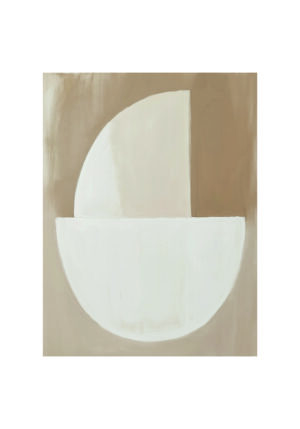 Composición abstracta en beige y blanco