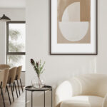 Composición abstracta en beige y blanco