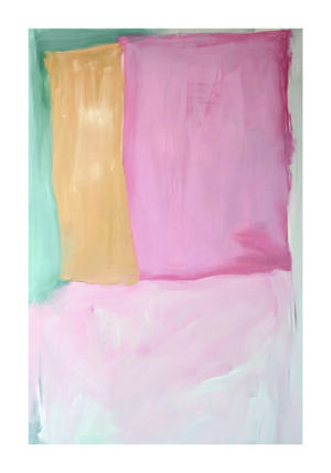 Obra abstracta en colores pastel