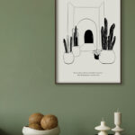 Boceto Botánico Minimalista con Arco