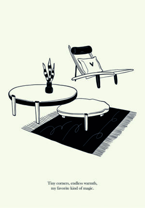 Ilustración Minimalista de Mobiliario