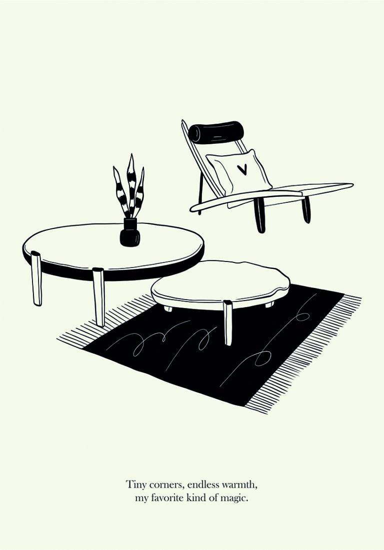 Ilustración Minimalista de Mobiliario