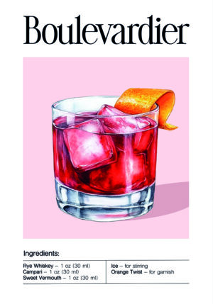 Ilustración de Cóctel Boulevardier Clásico
