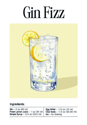 Ilustración del Cóctel Gin Fizz
