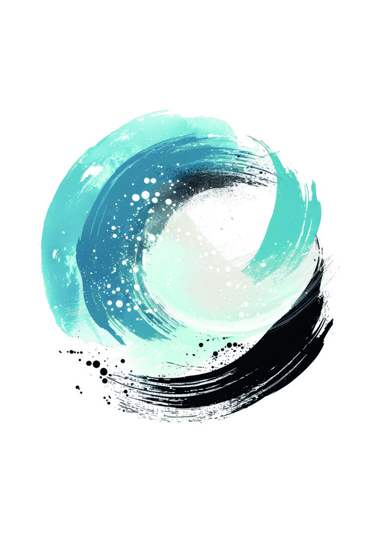 Diseño de Círculo con Pinceladas Abstractas