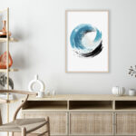 Diseño de Círculo con Pinceladas Abstractas