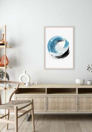 Diseño de Círculo con Pinceladas Abstractas