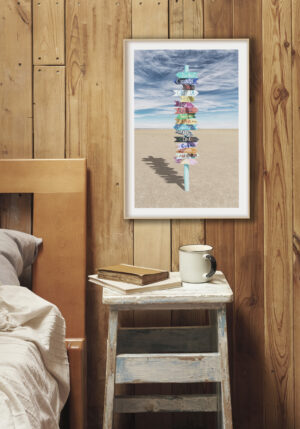 Señal Multicolor de Destinos Turísticos