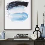 Pinceladas Abstractas en Azul y Negro