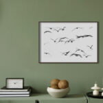 Siluetas de Gaviotas en Vuelo Grácil