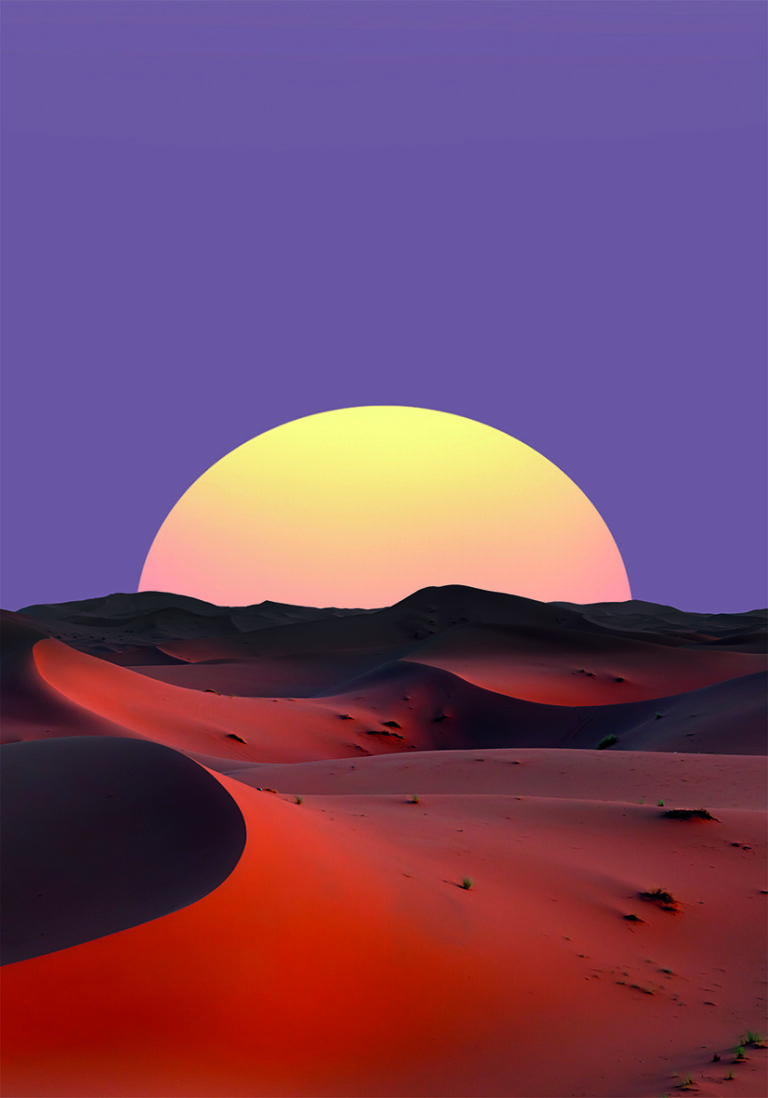 Atardecer sobre Paisaje Desértico Sereno