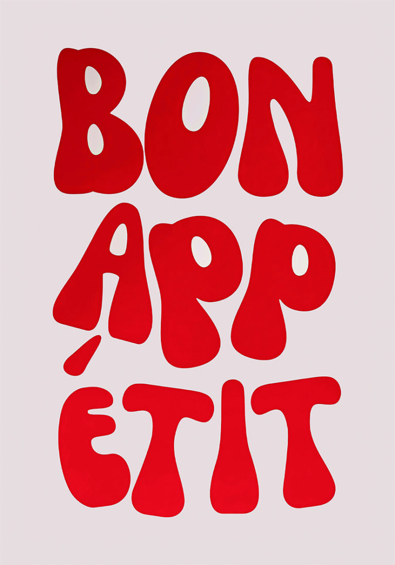 Arte Tipográfico Retro "Bon Appétit"