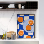 Naranjas Vibrantes sobre Fondo Azul