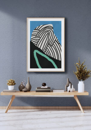 Obra Abstracta de Forma Orgánica a Rayas