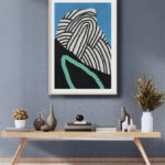 Obra Abstracta de Forma Orgánica a Rayas