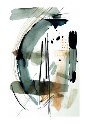 Pintura Acuarela Abstracta en Tonos Neutros