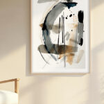 Pintura Acuarela Abstracta en Tonos Neutros