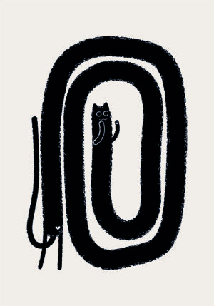 Ilustración Abstracta de Gato con Estilo Minimalista