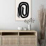 Ilustración Abstracta de Gato con Estilo Minimalista