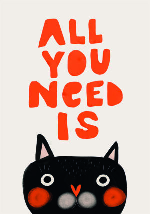 Póster Divertido de Gato con Tipografía Audaz