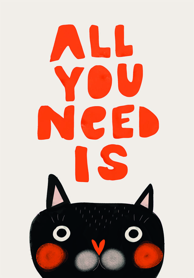 Póster Divertido de Gato con Tipografía Audaz