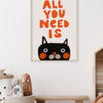 Póster Divertido de Gato con Tipografía Audaz