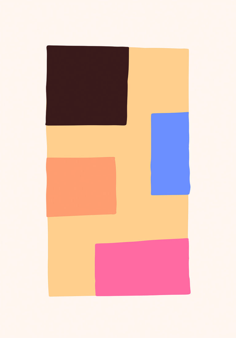 Arte Geométrico Abstracto en Tonos Cálidos