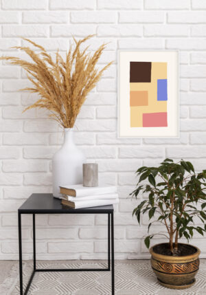 Arte Geométrico Abstracto en Tonos Cálidos