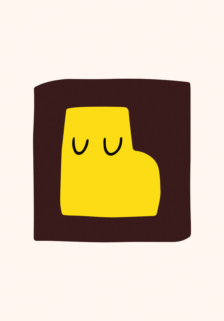 Obra Minimalista Abstracta en Amarillo y Marrón