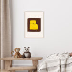 Obra Minimalista Abstracta en Amarillo y Marrón