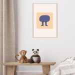 Forma Abstracta en Azul y Beige