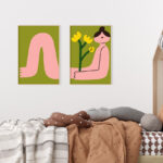 Ilustración Abstracta con Motivo Floral