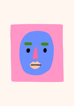 Ilustración Moderna de Rostro Abstracto