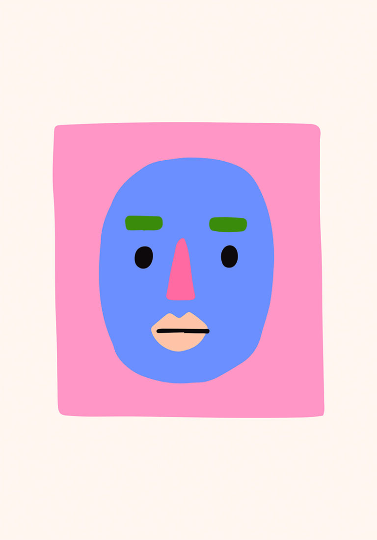 Ilustración Moderna de Rostro Abstracto